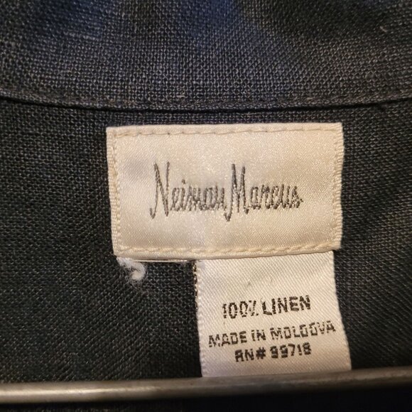 Vintage Neiman Marcus Linen Outfit Black Large 2 Pieces Women - Picture 5 of 14
